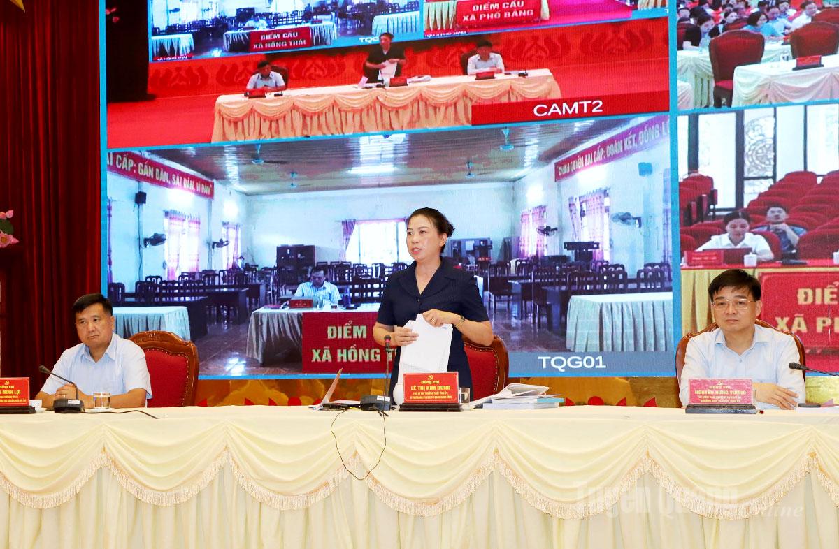 Đồng chí Lê Thị Kim Dung, Phó Bí thư Thường trực Tỉnh ủy phát biểu kết luận hội nghị.