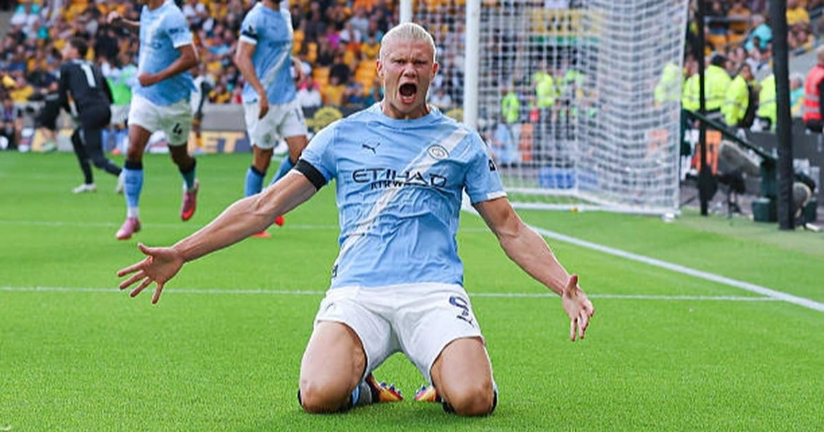 Haaland lập cú đúp, Man City thắng tưng bừng trước Wolves