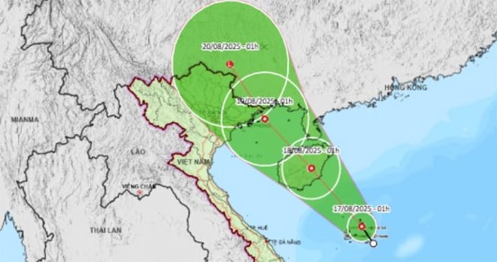 Forecast of the path and area of influence of the tropical depression in the East Sea. (Source: NCHMF)