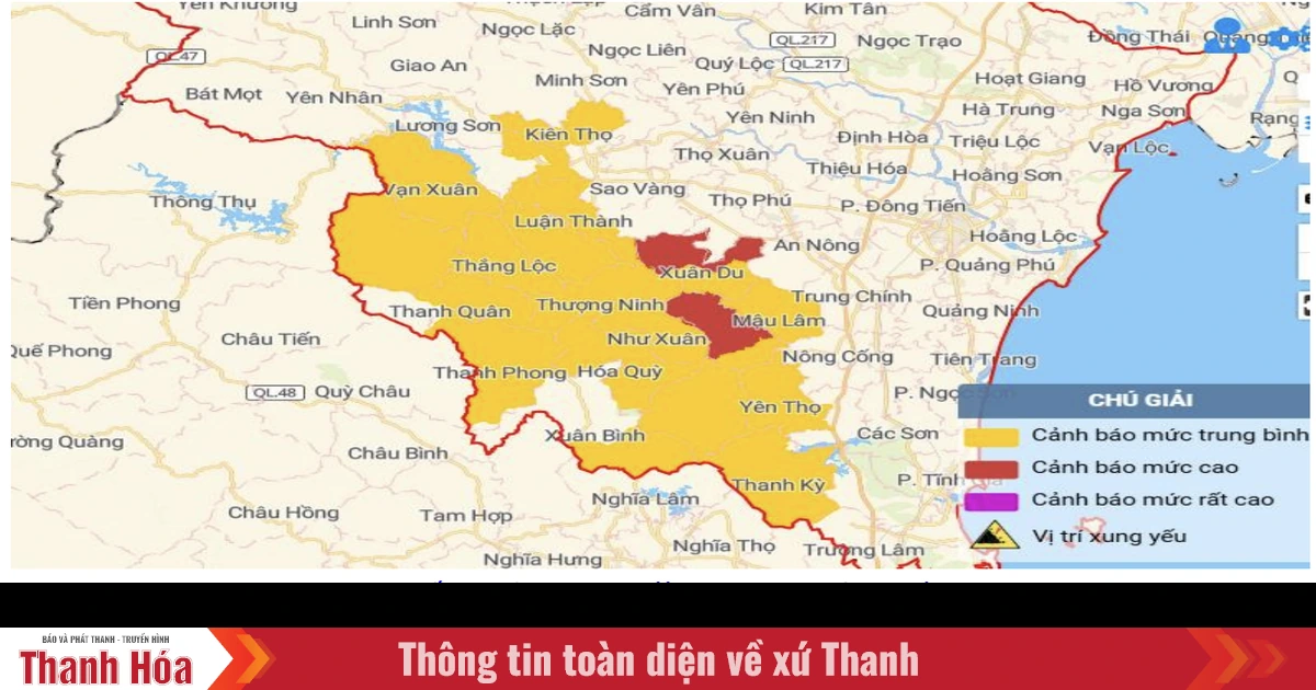 Danh sách các khu vực có nguy cơ xảy ra lũ quét, sụt lún, sạt lở đất đá trong 6 giờ tới