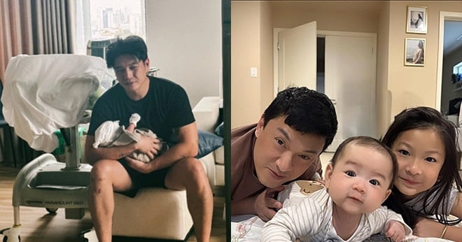 Ngô Thanh Vân khoe ông xã 'đầu bù tóc rối', Lam Trường và 2 con giống hệt nhau