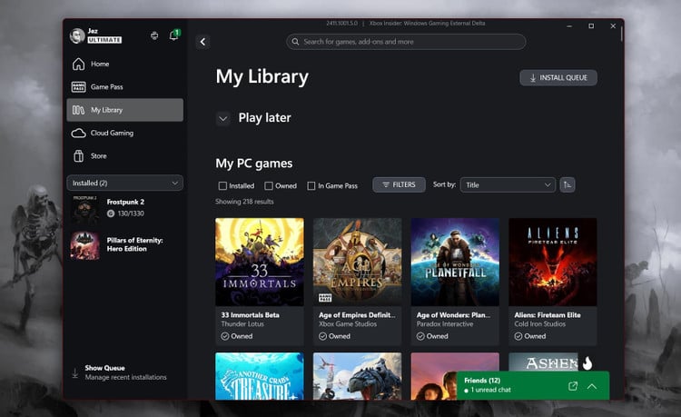 Ứng dụng Xbox trên Arm hiện có thể tải xuống trò chơi cục bộ. Ảnh: Windows Central | Jez Corden