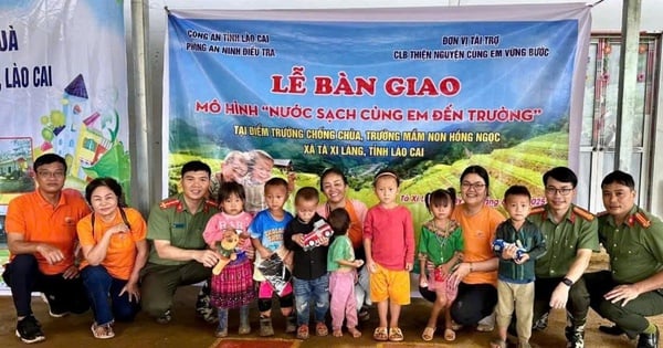 Công an Lào Cai hỗ trợ mô hình nước sạch cho điểm trường xã vùng cao