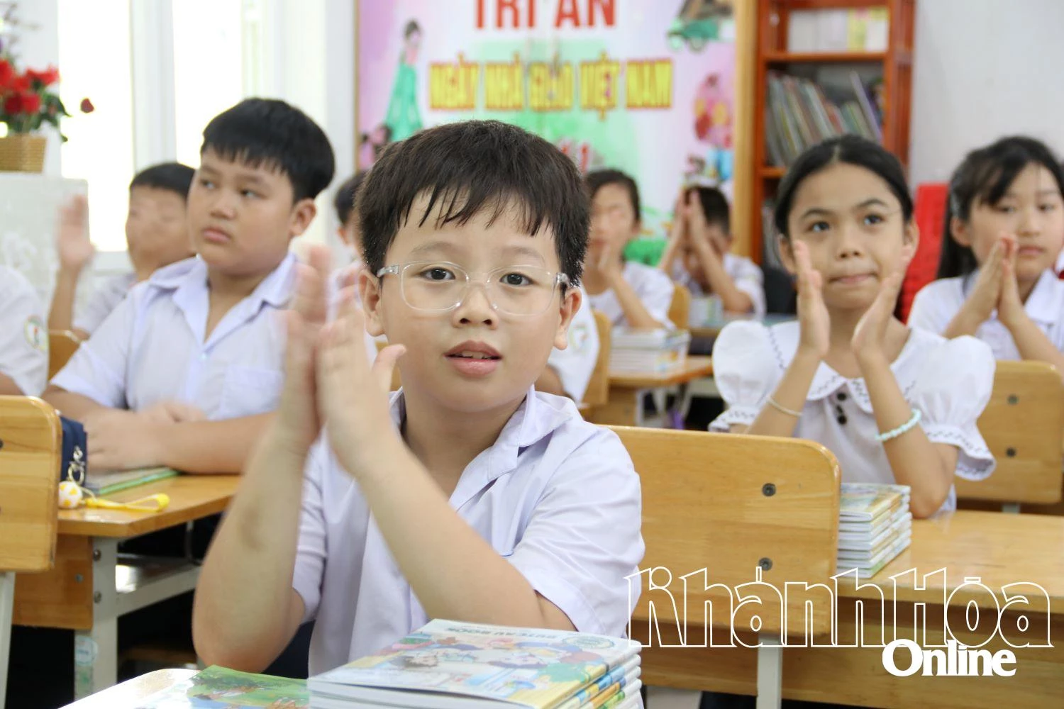 Học sinh Trường Tiểu học Vĩnh Hải 2 (phường Bắc Nha Trang). 