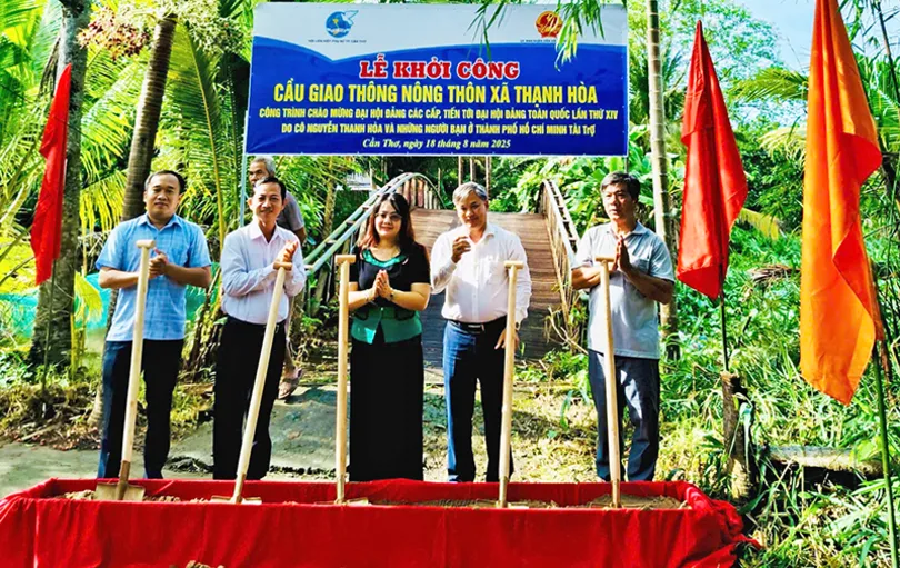 Khởi công xây dựng cầu Tâm An tại xã Thạnh Hòa