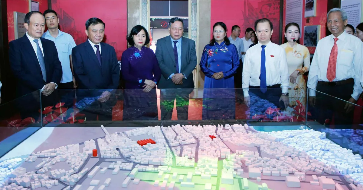 Re-enactment of historical image of President Ho Chi Minh drafting the Declaration of Independence