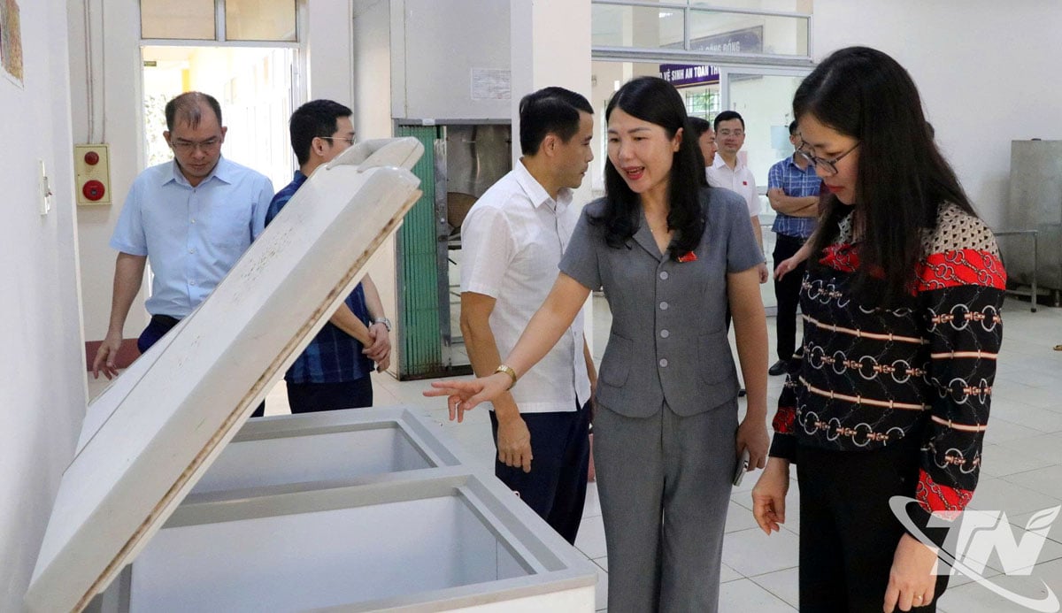 Đoàn khảo sát tại Trường Trường Phổ thông dân tộc nội trú THCS Đồng Hỷ