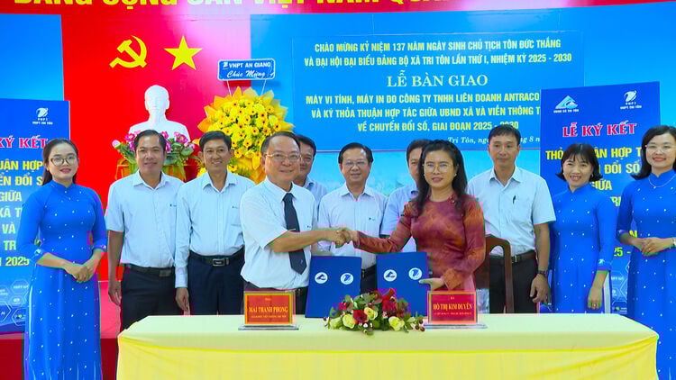 UBND xã Tri Tôn và Viễn thông Tri Tôn ký thỏa thuận hợp tác chuyển đổi số
