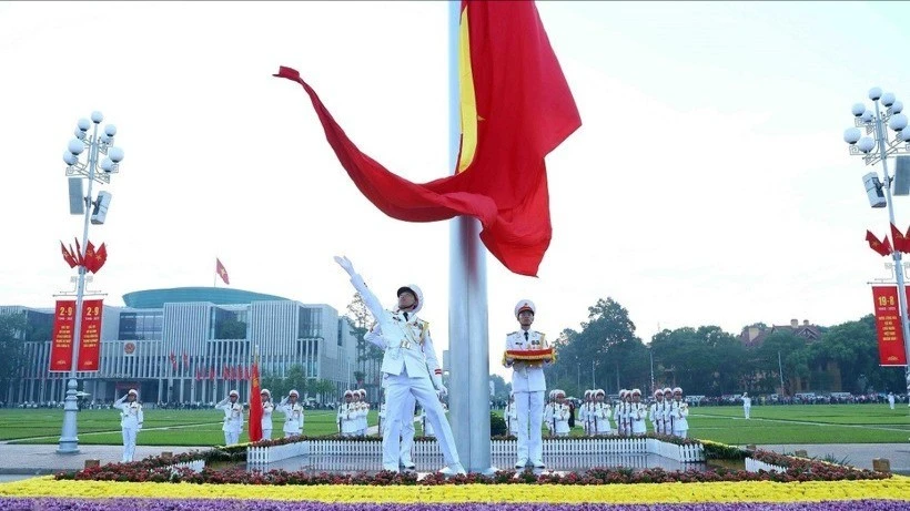 80 years of August Revolution: Sacred Flag Raising Ceremony at Ba Dinh Square