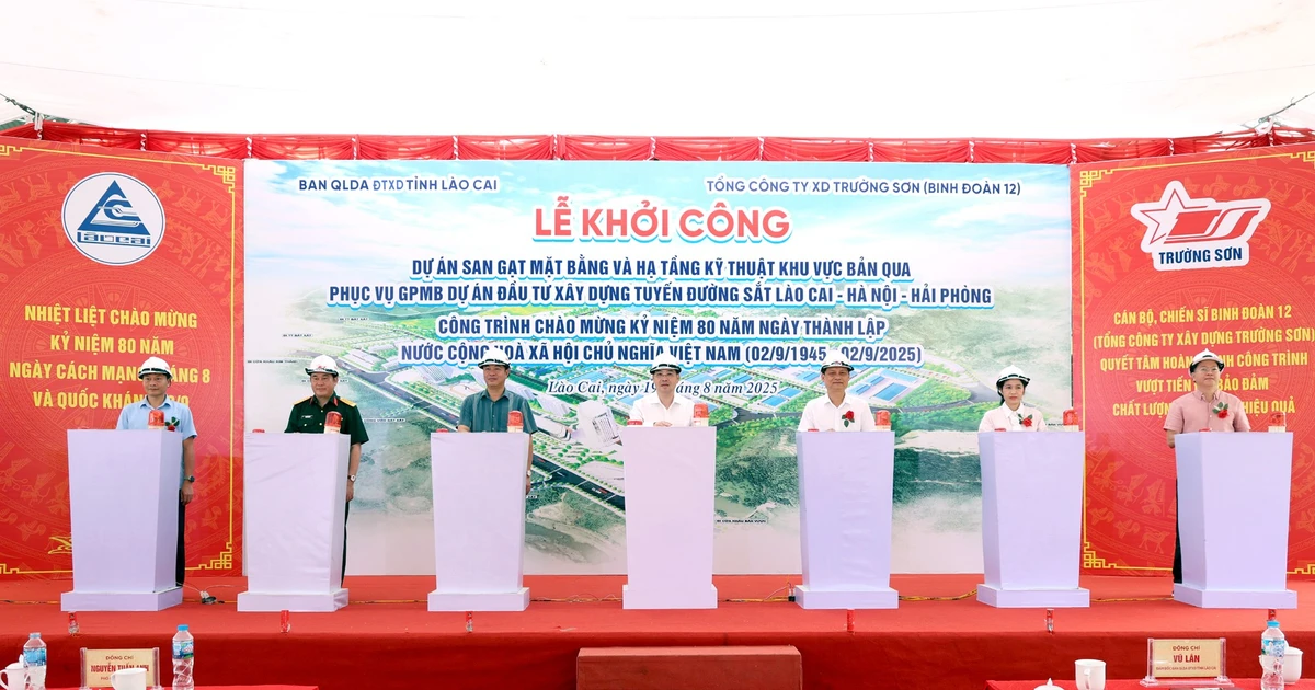Khởi công dự án phục vụ giải phóng mặt bằng xây dựng đường sắt Lào Cai - Hà Nội - Hải Phòng