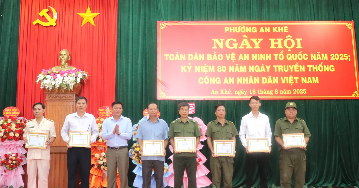 Phường An Khê khen thưởng 7 cá nhân, tập thể trong phong trào Toàn dân bảo vệ an ninh Tổ quốc