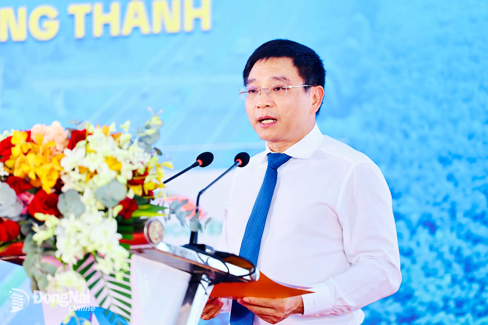 Ủy viên Trung ương Đảng, Bộ trưởng Bộ Tài chính Nguyễn Văn Thắng phát biểu chỉ đạo tại buổi lễ. Ảnh: Công Nghĩa