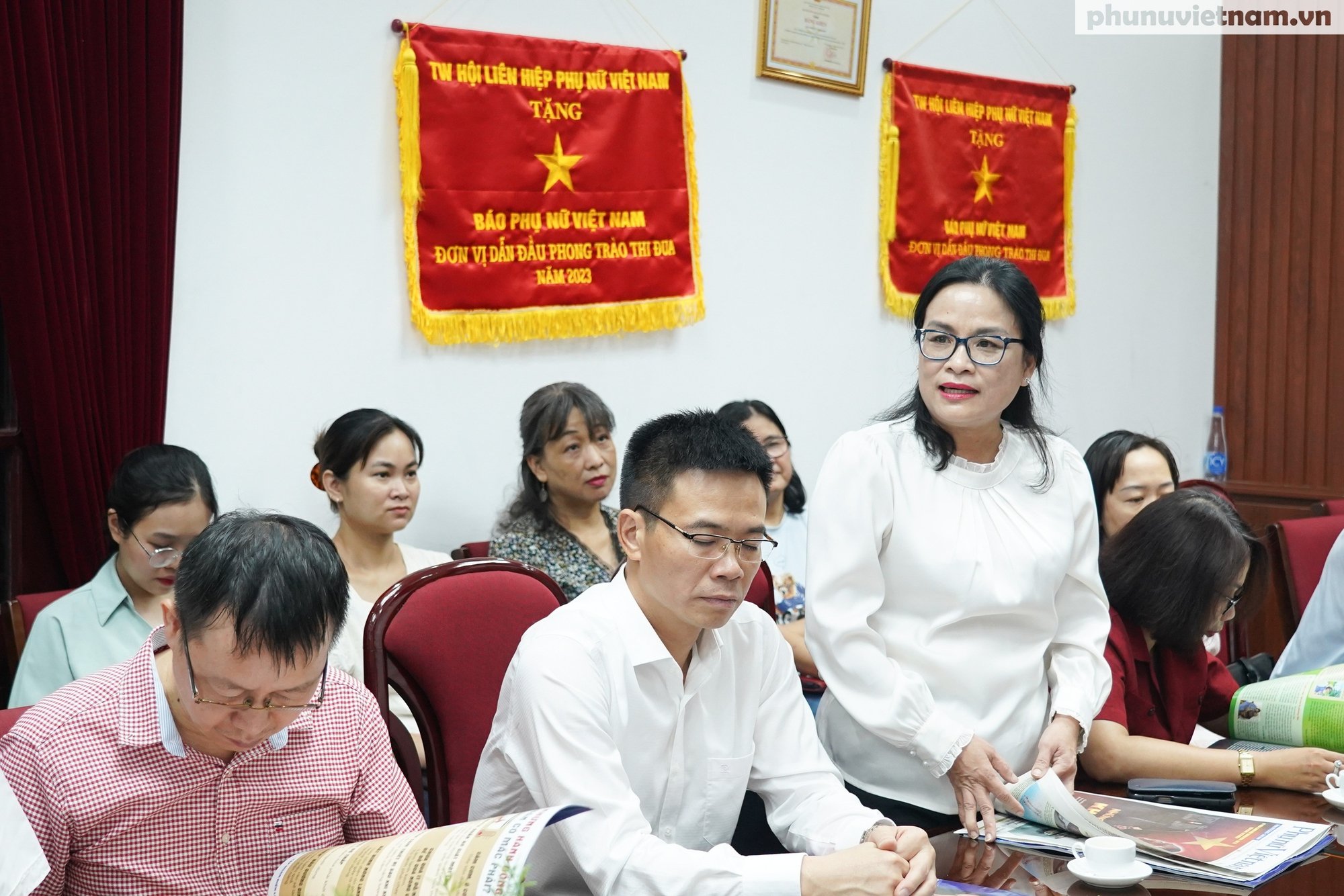 Đoàn cán bộ, học viên Học viện Báo chí và Tuyên truyền đến thực tế tại Báo Phụ nữ Việt Nam- Ảnh 6.