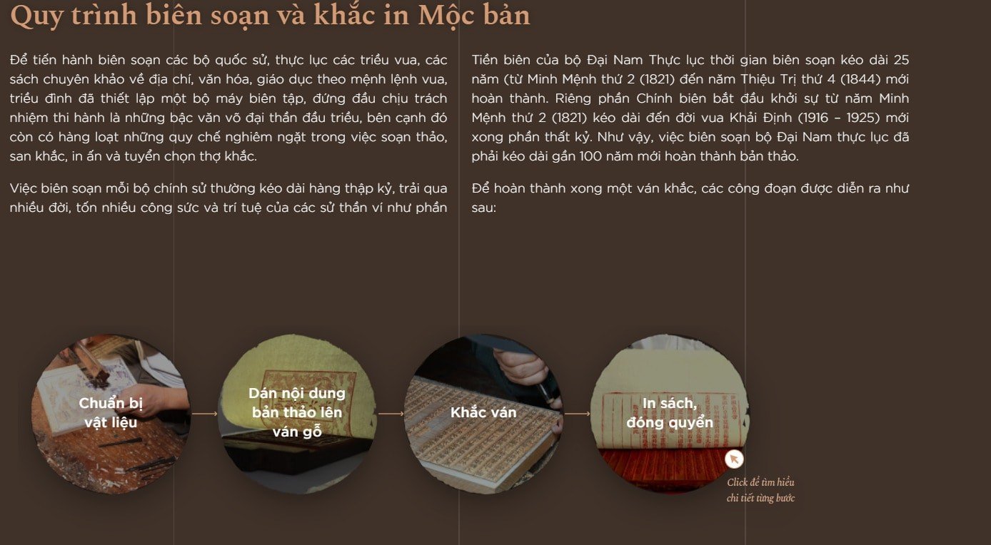 Hàng nghìn tấm mộc bản triều Nguyễn tại trung tâm hiện đã được ứng dụng công nghệ AI để lưu trữ và giới thiệu đến người dân.