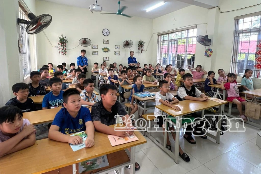 قام فريق طلابي تطوعي من جامعة هونغ ين الوطنية للاقتصاد بتنظيم دورة تطوعية للشباب والأطفال في بلدية خواي تشاو.