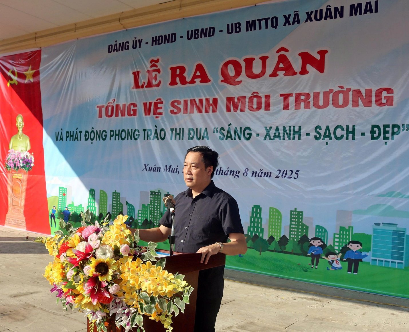 Xã Xuân Mai: Phát động phong trào thi đua “Sáng - xanh - sạch - đẹp”- Ảnh 2.