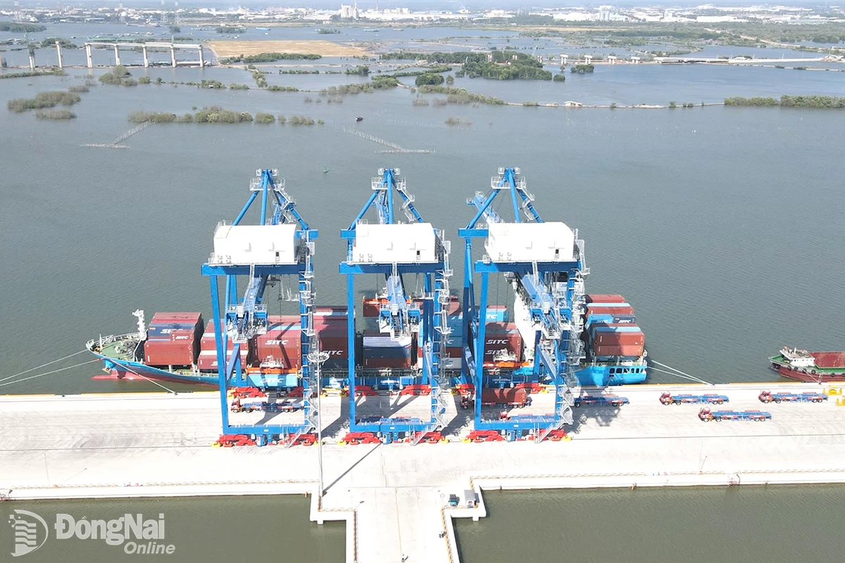 Hoạt động dịch vụ cảng, logistics tại Cảng Phước An (xã Phước An). Ảnh: Hải Quân

