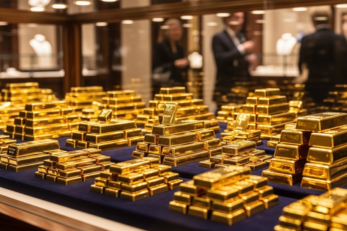 Goldpreis heute Nachmittag, 02.08.2025 Der inländische Goldpreis liegt immer noch in den Wolken, nahe dem Höchststand von 124 Millionen, der Weltgoldpreis folgt dicht dahinter
