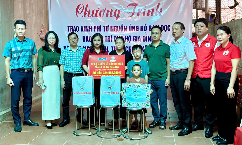 Hội Chữ thập đỏ tỉnh trao hỗ trợ cho các gia đình có hoàn cảnh khó khăn