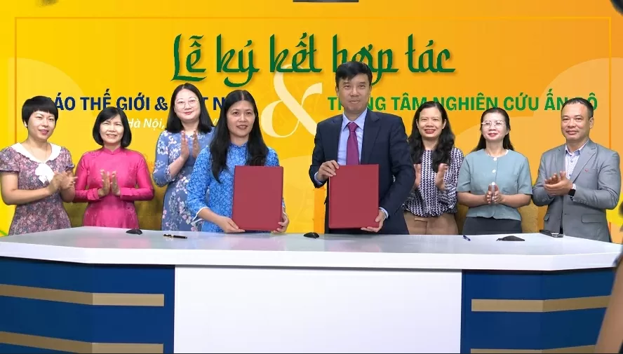 Báo Thế giới và Việt Nam và Trung tâm Nghiên cứu Ấn Độ ký kết hợp tác về truyền thông, nâng cao hiệu quả công tác đối ngoại