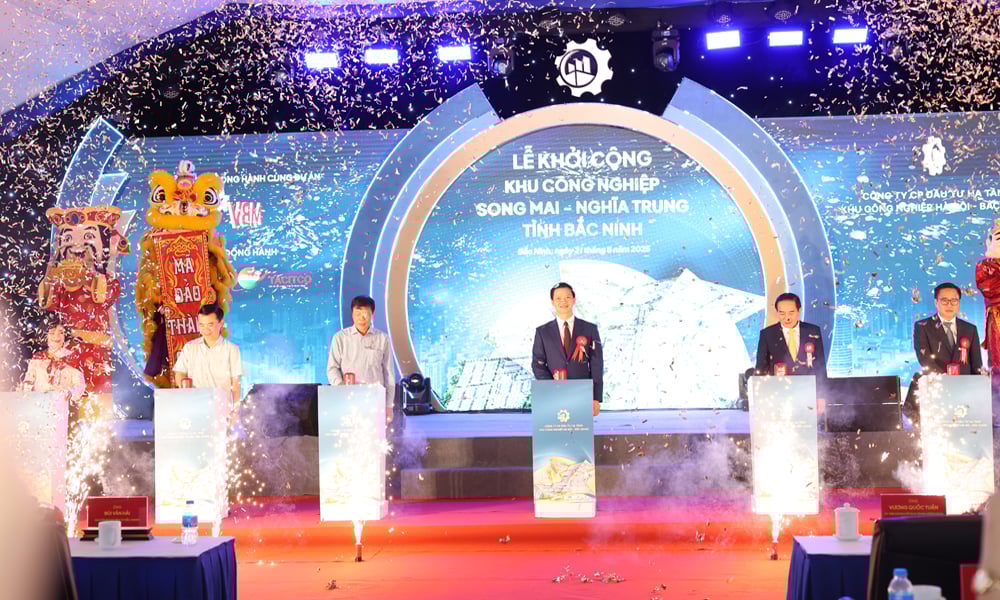 Groundbreaking ceremony of Song Mai - Nghia Trung Industrial Park infrastructure investment project
