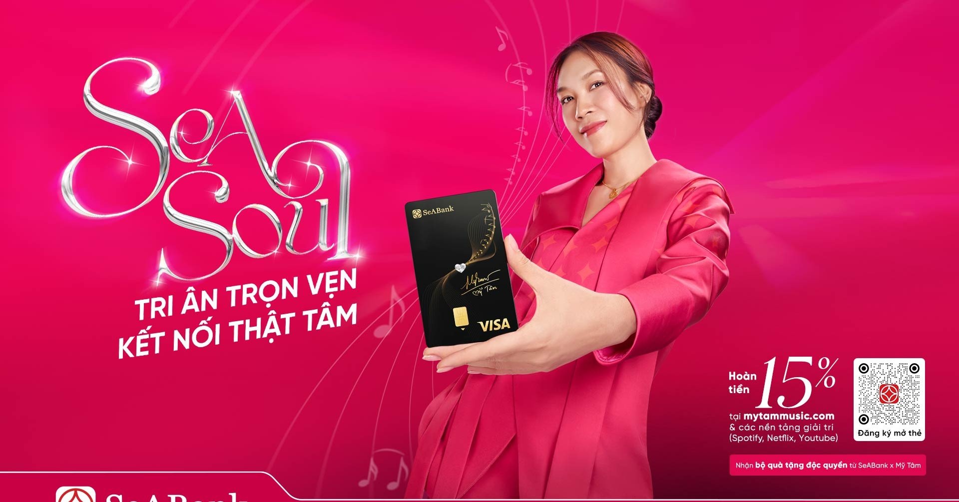 SeABank kết hợp cùng ca sĩ Mỹ Tâm ra mắt thẻ Visa SeASoul 2in1