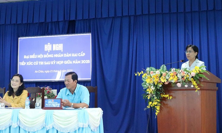 Phó Chủ tịch HĐND tỉnh An Giang Đinh Thị Việt Huỳnh tiếp xúc cử tri xã An Châu