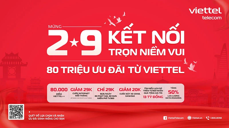 Viettel startet Programm mit 80 Millionen Anreizen zur Feier des 2. September