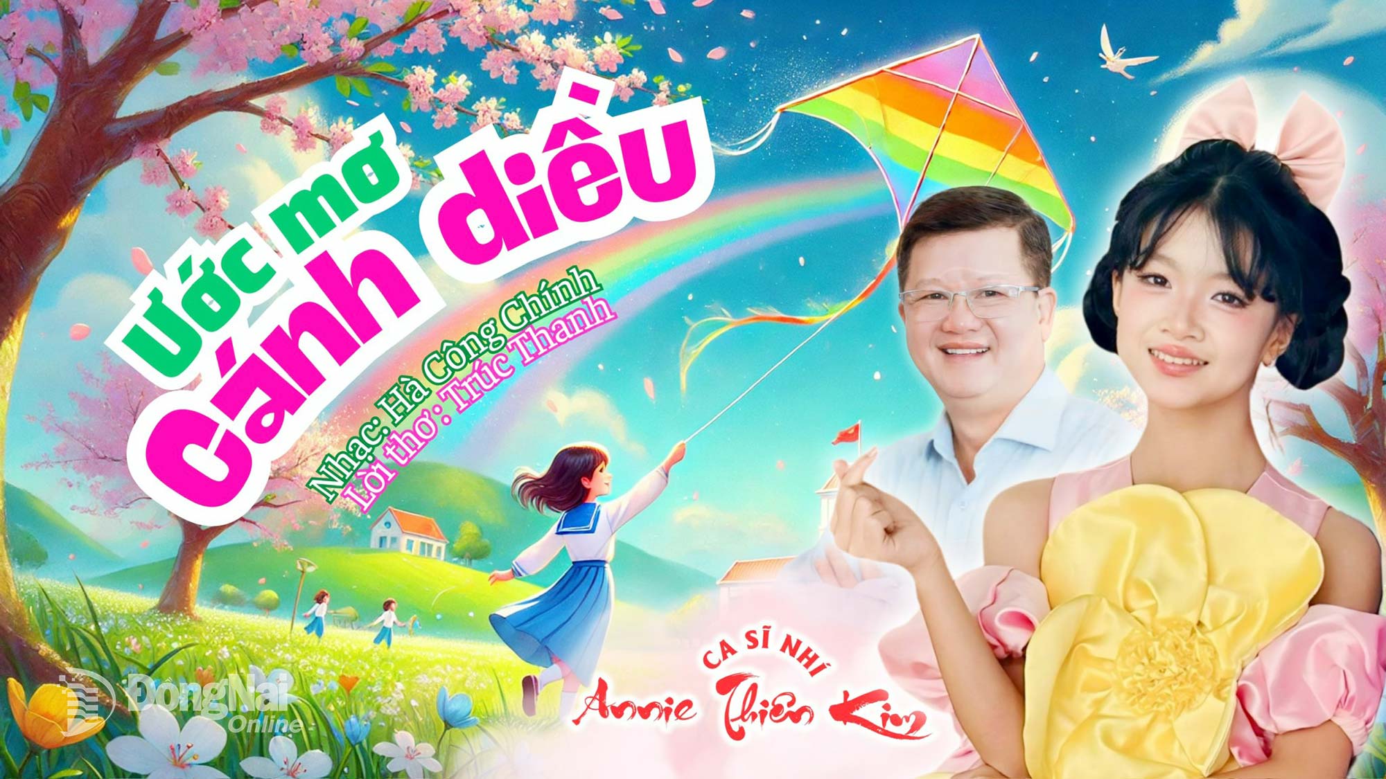 Poster ảnh của ca khúc “Ước mơ cánh diều”, nhạc Hà Công Chính, thơ Trúc Nhân. Ảnh: Minh Huệ