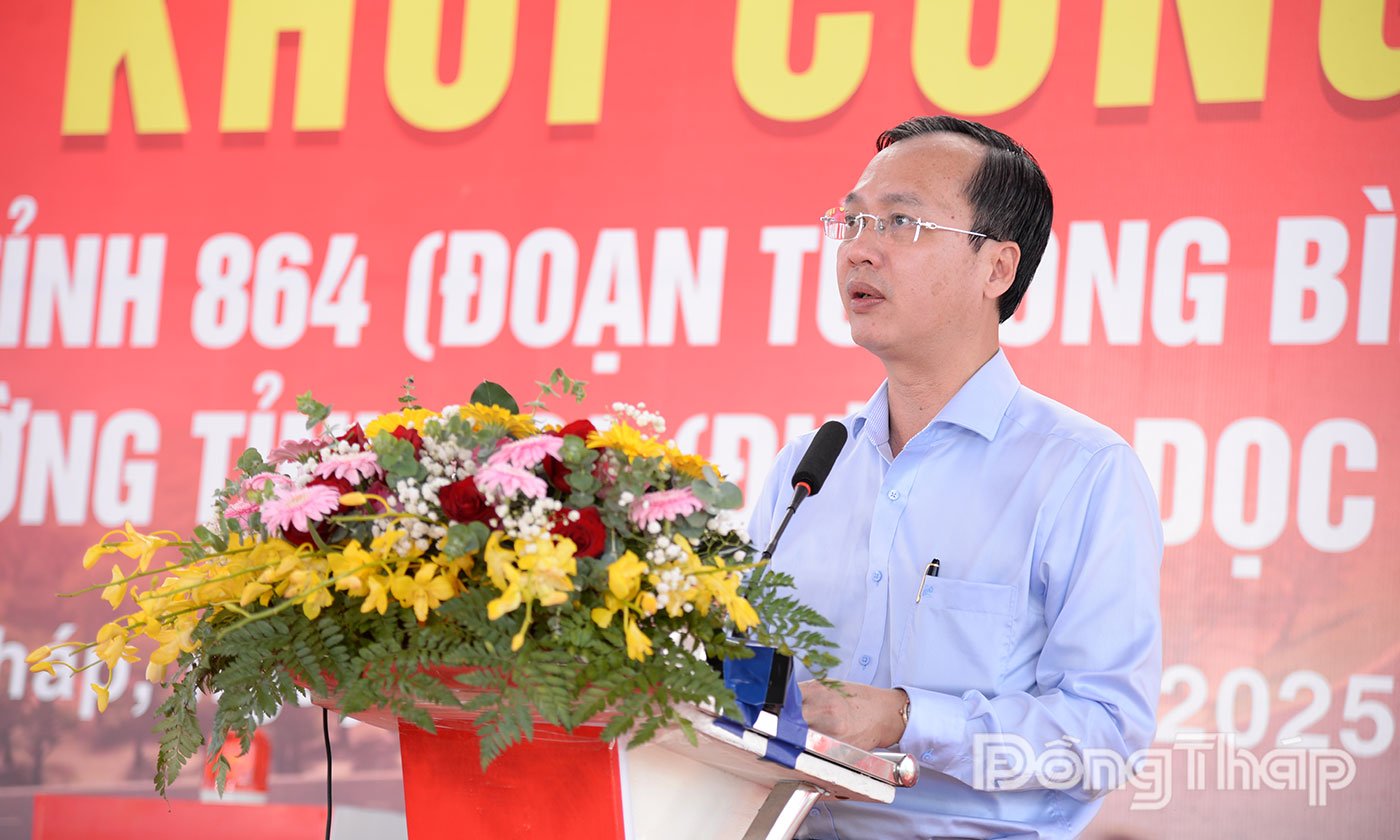 Đồng chí Trần Trí Quang phát biểu tại Lễ khởi công.