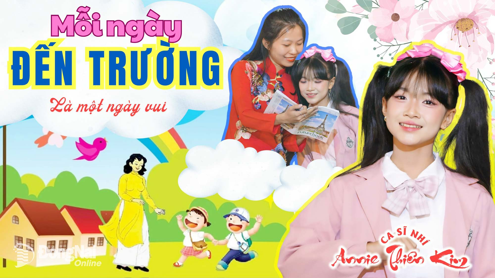 Poster ảnh của ca khúc “Mỗi ngày đến trường là một ngày vui”, sáng tác Trương Quang Lục. Ảnh: Minh Huệ