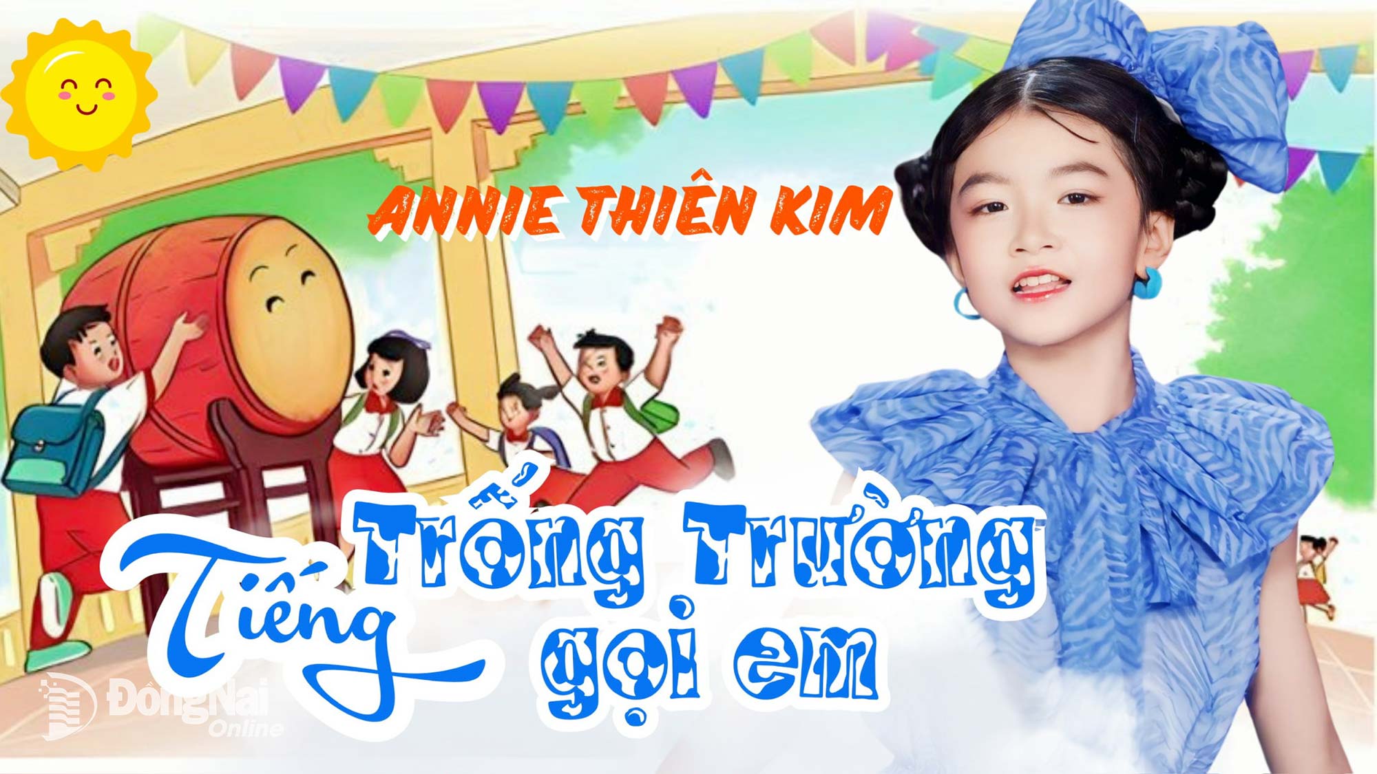 Poster ảnh của ca khúc “Tiếng trống trường gọi em”, sáng tác Trương Quang Lục. Ảnh: Minh Huệ