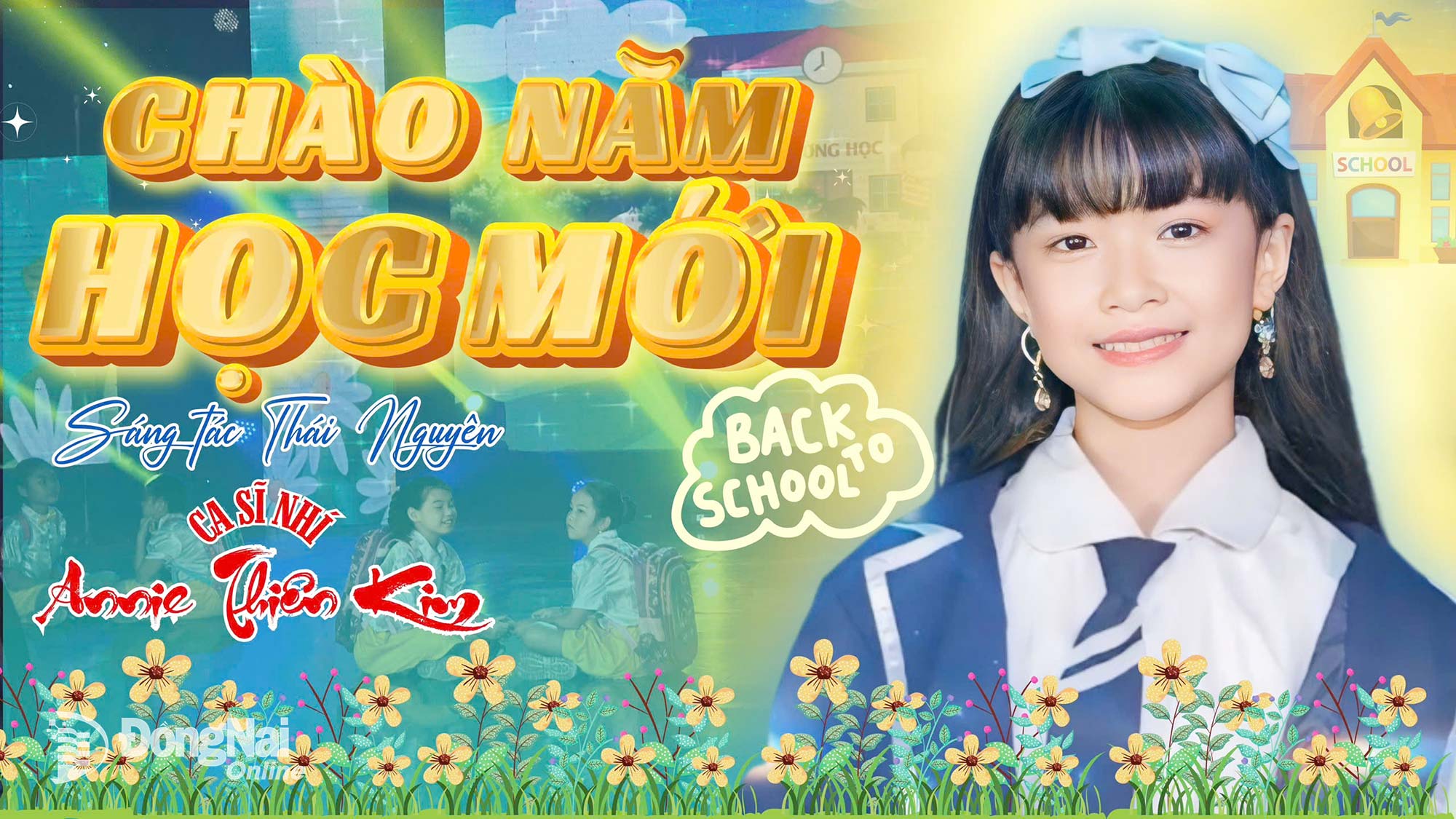 Poster ảnh của ca khúc “Chào năm học mới”, sáng tác Thái Nguyên. Ảnh: Minh Huệ