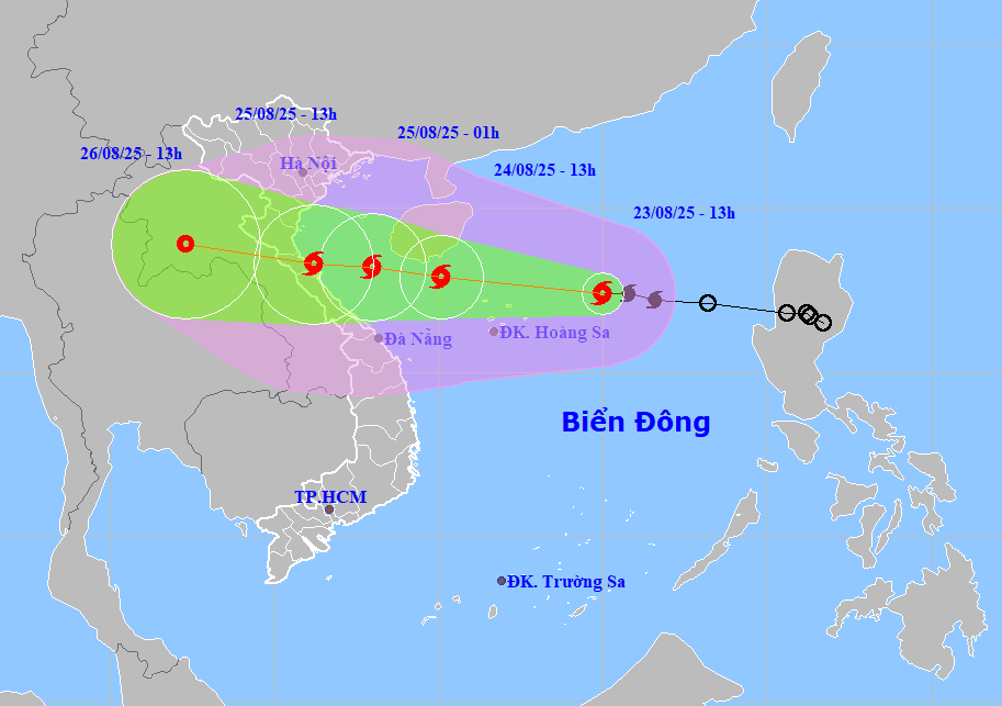 Storm No. 5 will make landfall in Thanh Hoa - Quang Tri, intensity level 11-12.