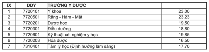 មុខវិជ្ជាគរុកោសល្យមានពិន្ទុស្តង់ដារខ្ពស់បំផុតនៅសាកលវិទ្យាល័យដាណាងក្នុងឆ្នាំ 2025 - 6