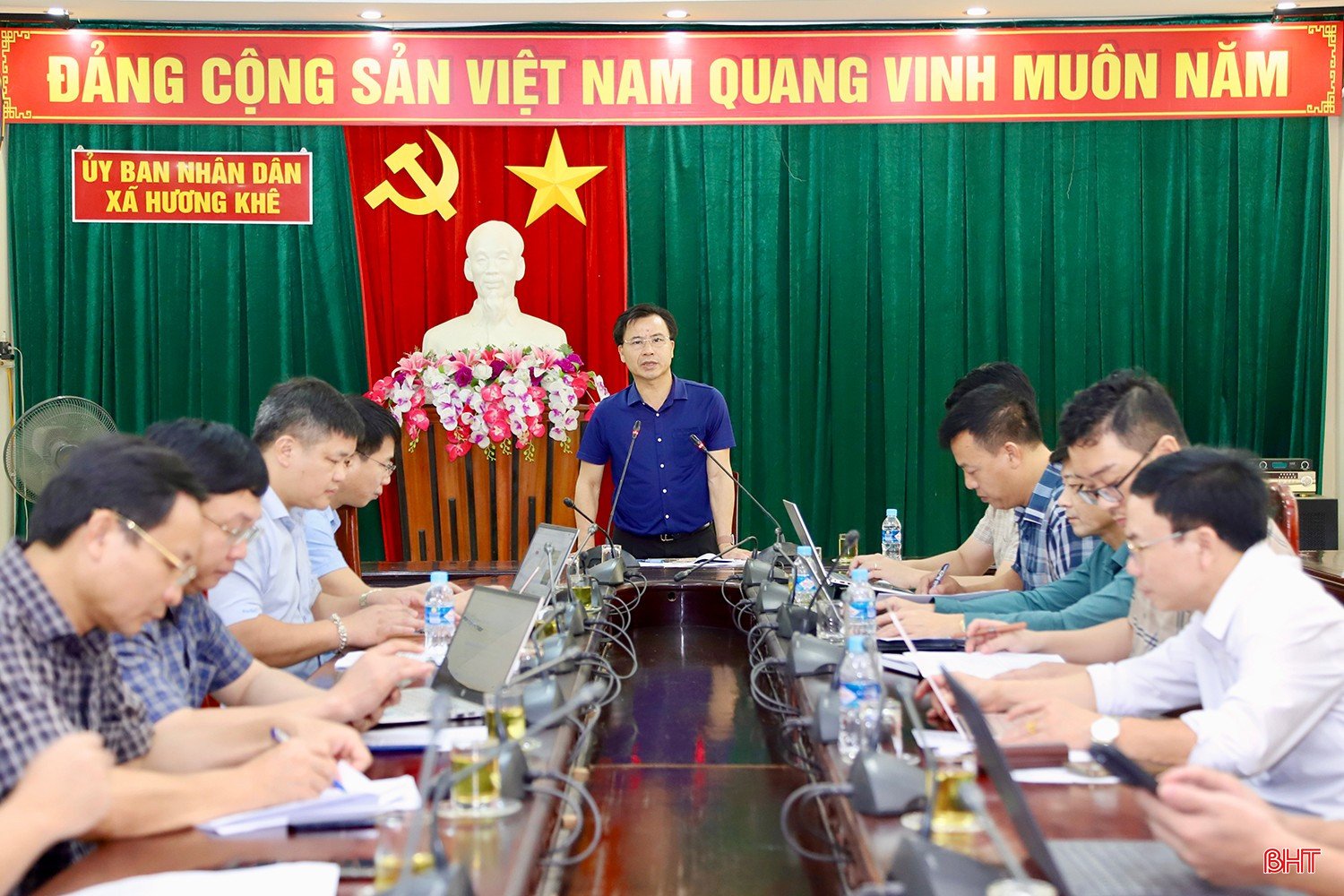 Giám đốc Sở NN&MT Lê Ngọc Huấn phát biểu tại buổi làm việc.