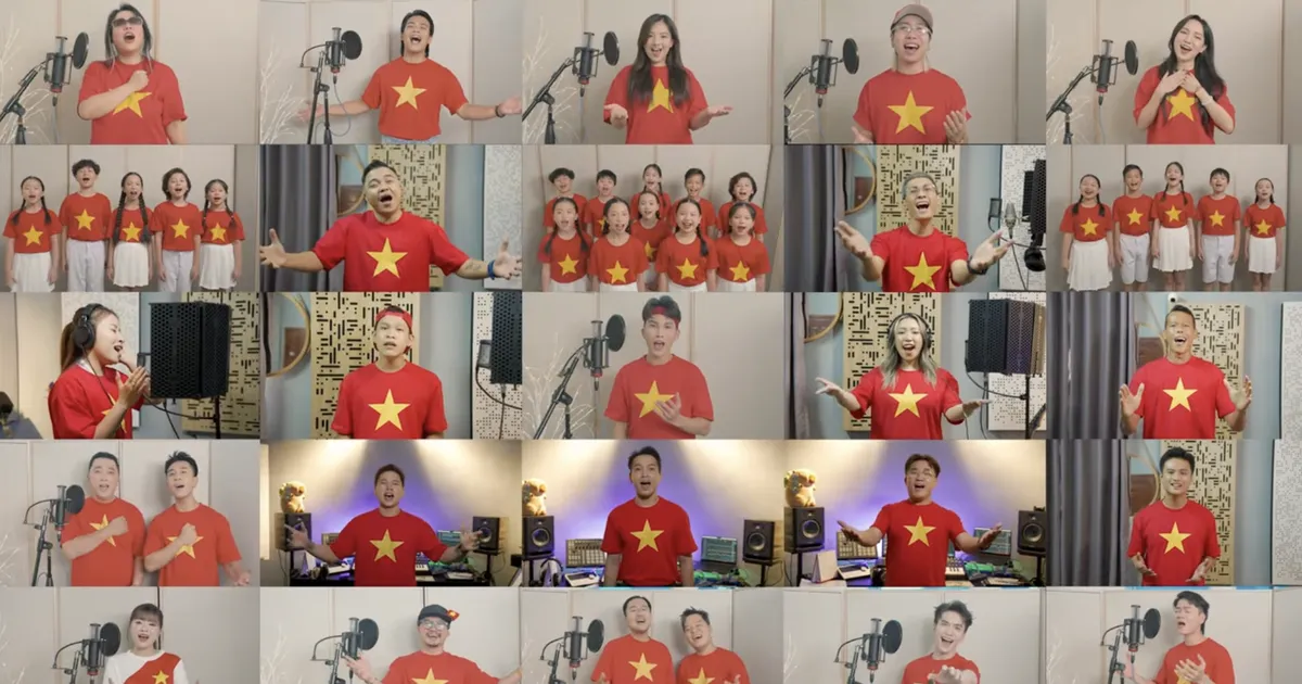 เทียว มินห์ ฟุง และศิลปินเกือบ 30 คน ร่วมกันร้องเพลง "Footprints on Fire"