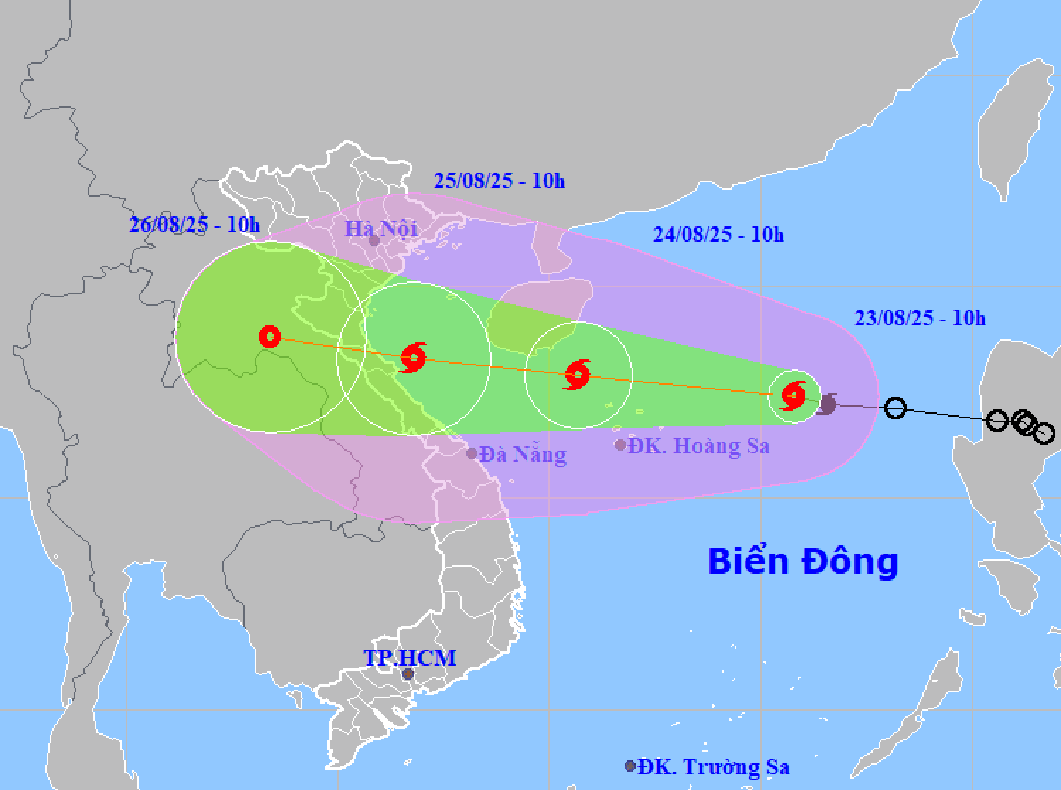 Für Sturm Nr. 5 werden Böen der Stufe 15 prognostiziert, er bewegt sich schnell und verursacht heftige Regenfälle.