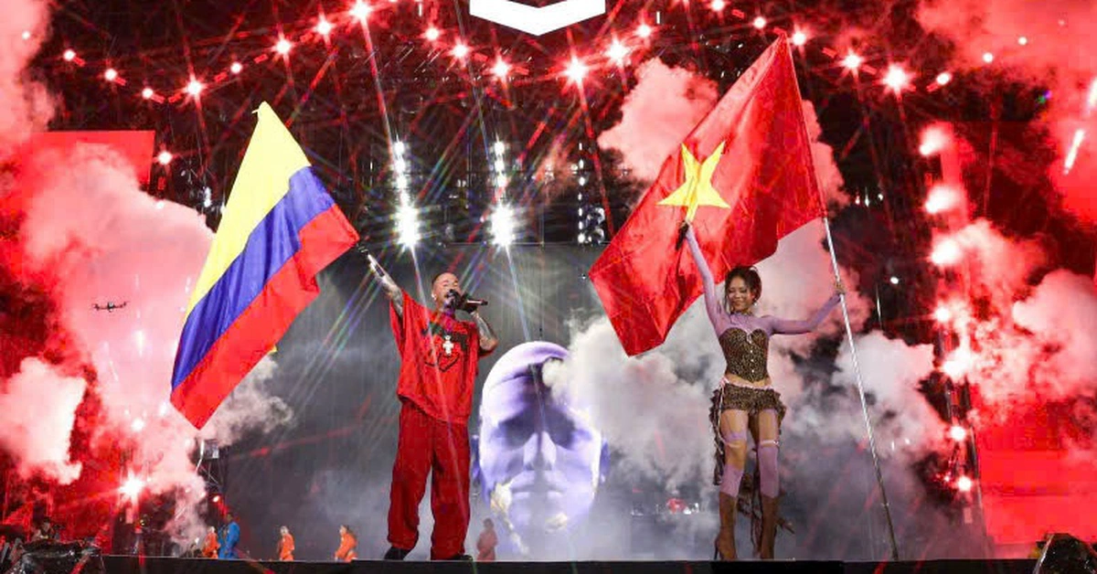 J Balvin und Tlinh halten die vietnamesische und kolumbianische Flagge, der berührendste Moment bei 8Wonder