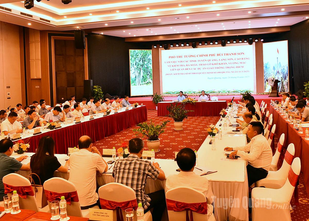 Overview of the working session of Deputy Prime Minister Bui Thanh Son with the provinces of Tuyen Quang, Lang Son and Cao Bang.