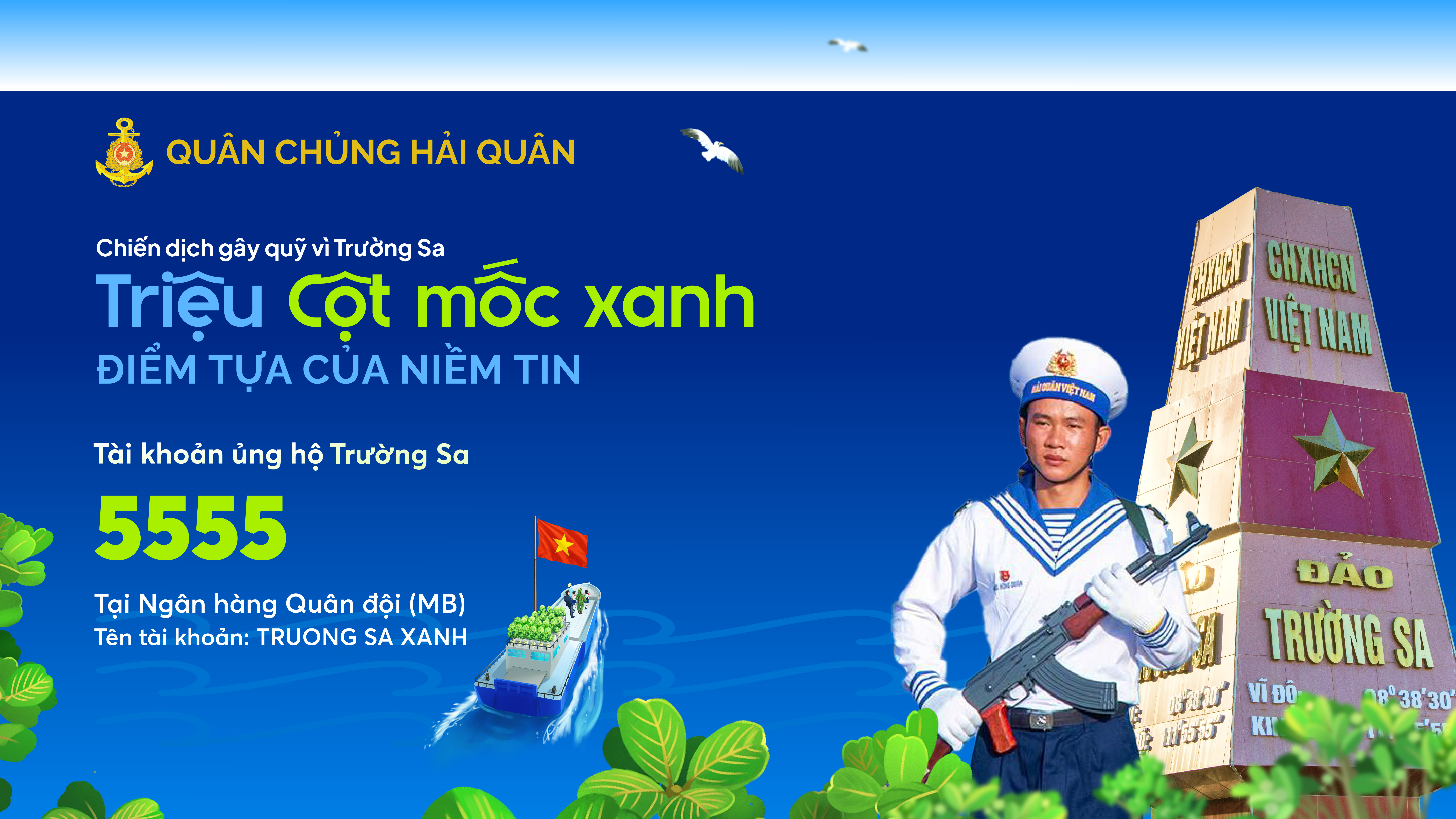 Phát động chiến dịch “Triệu cột mốc xanh” gây quỹ trồng cây phủ xanh đặc khu Trường Sa
