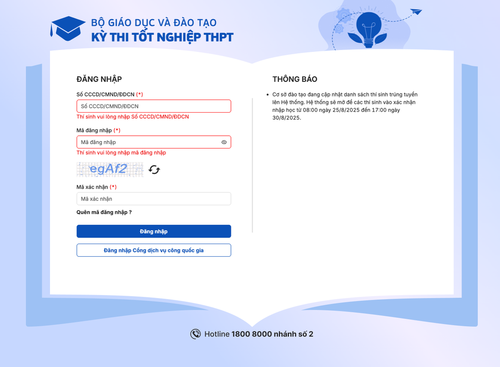Cách tra cứu trúng tuyển và xác nhận nhập học trên cổng của Bộ Giáo dục - 1