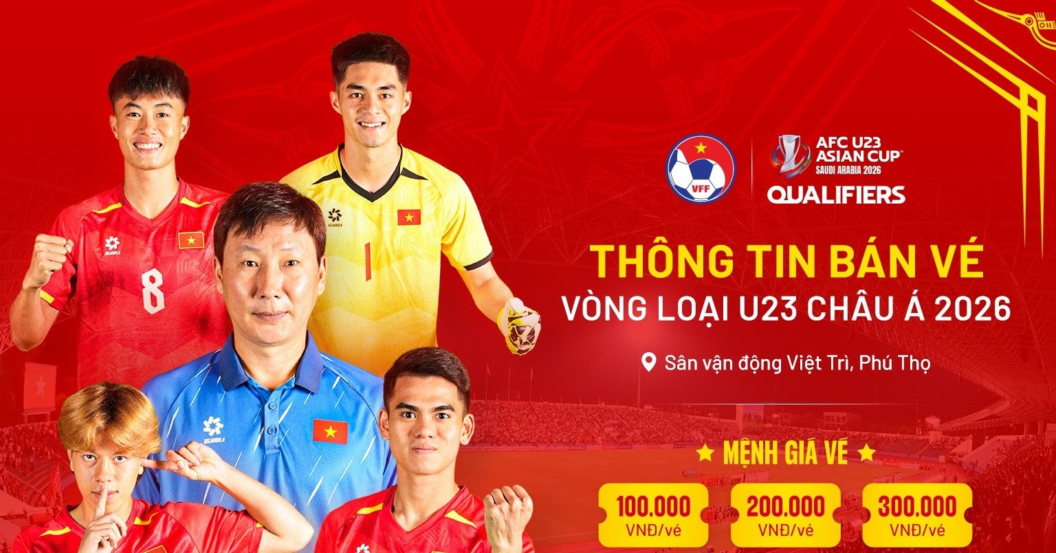 សំបុត្រ​ទស្សនា U23 វៀតណាម​ប្រកួត​ជម្រុះ​អាស៊ី​តម្លៃ​ខ្ពស់​បំផុត​៣០​ម៉ឺន​ដុង
