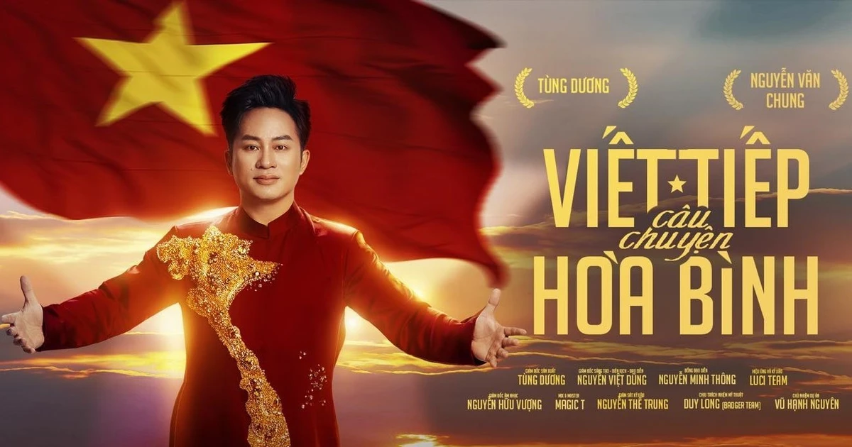 Tung Duong 'transforms' into a National Defense soldier, sings 'Continue writing the story of peace'