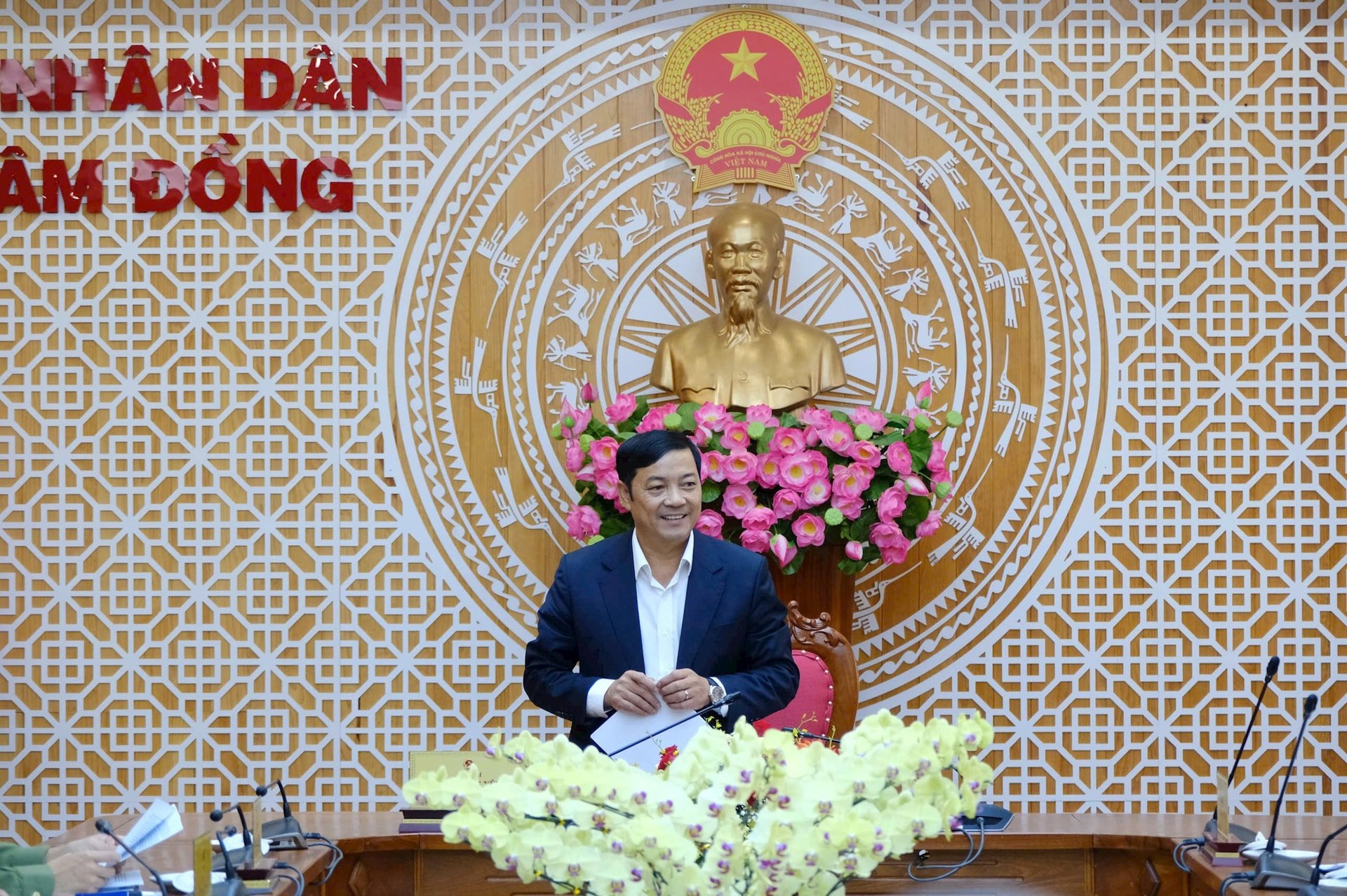 សមមិត្ត Le Trong Yen សមាជិកគណៈកម្មាធិការអចិន្ត្រៃយ៍បក្សខេត្ត អនុប្រធានគណៈកម្មាធិការប្រជាជនខេត្ត ថ្លែងសុន្ទរកថាបញ្ចប់។