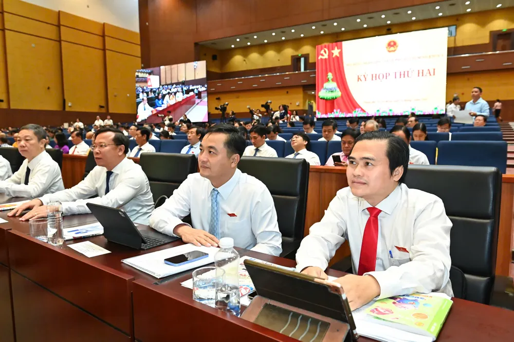 Delegates attending the 2nd session of the 10th term HCMC People's Council. Photo: VIET DUNG
