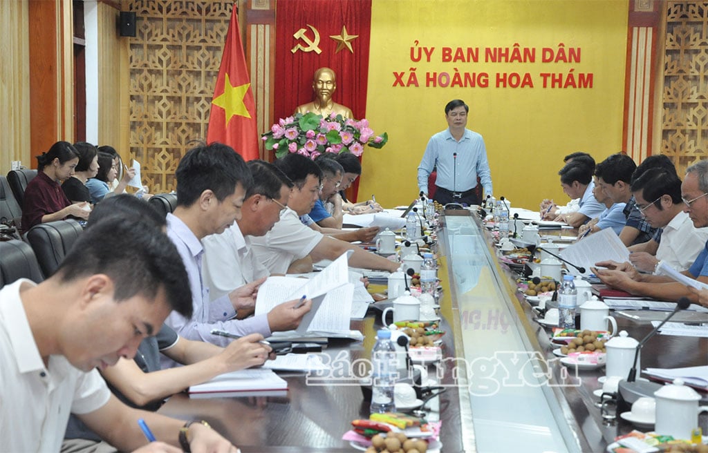 Comrade Pham Van Nghiem, Vice Chairman of the Provincial People's Committee, Head of Working Group No. 5 spoke at the inspection session.