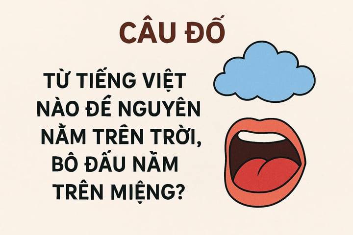 Which Vietnamese word is left in the sky, with the head in the mouth?