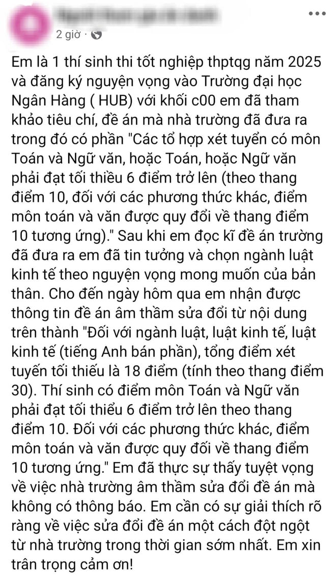 Thay đổi điều kiện xét tuyển ở phút chót, Trường ĐH Ngân hàng TP HCM nói gì?- Ảnh 4.