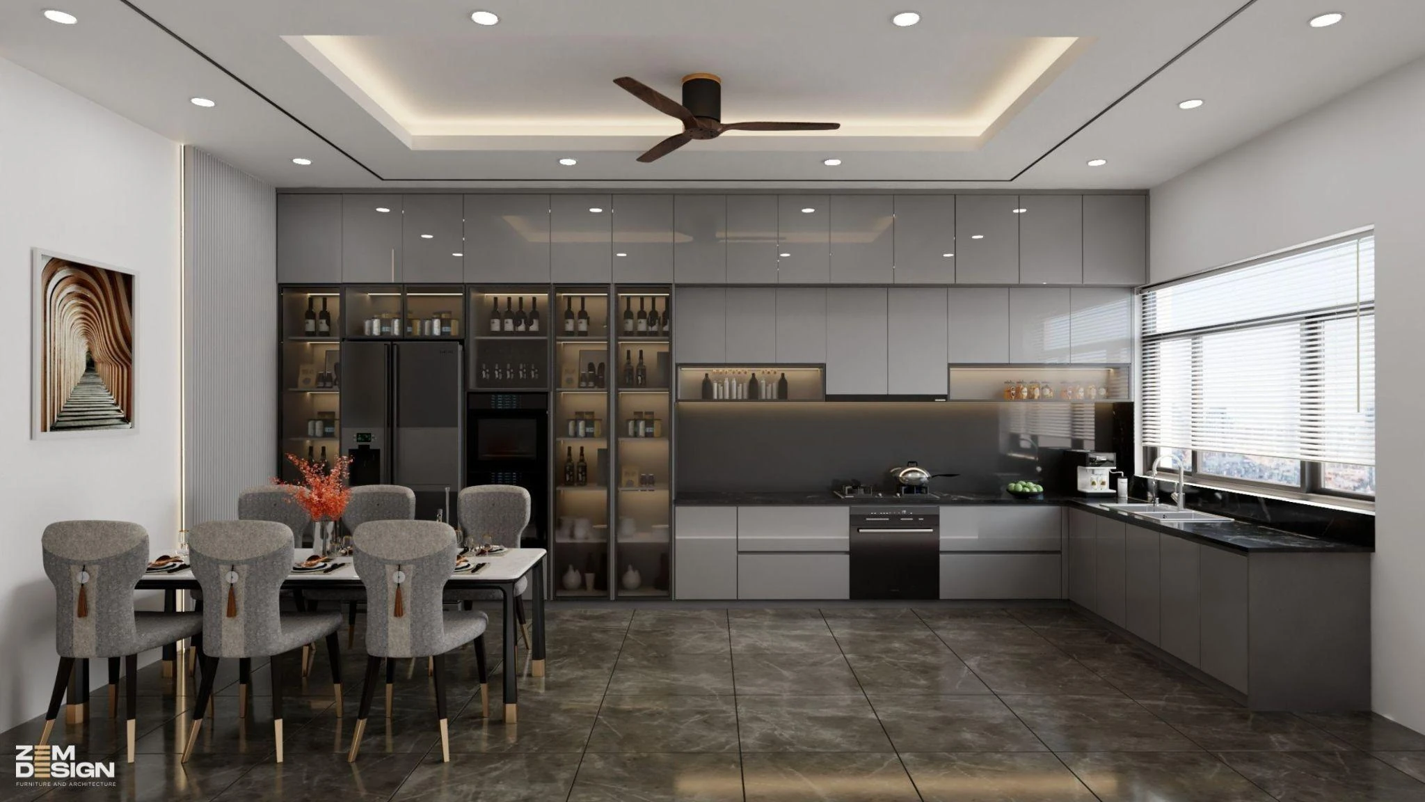Công ty thi công tủ bếp Acrylic đẹp trọn gói tại TP HCM - ZEM Design